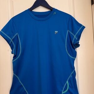 Fila Blue Performance Tee with Green Trim